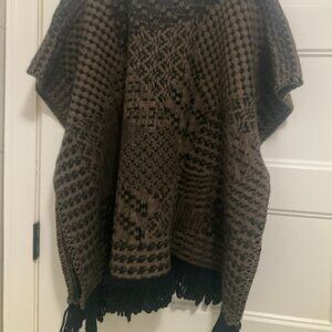 Etro wool black and brown poncho